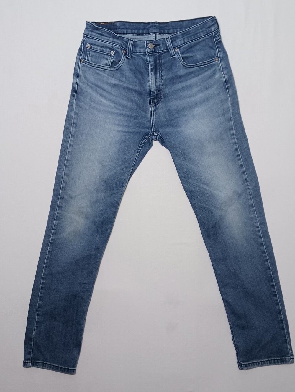 Levi's 502 Mens Regular Tapered Fit Jeans 32X32 Medium Blue Wash Denim Stretch